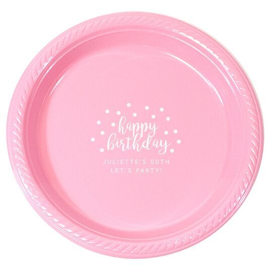 Confetti Dots Happy Birthday Plastic Plates